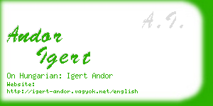andor igert business card